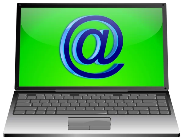 Computador portátil com botão E-Mail — Fotografia de Stock