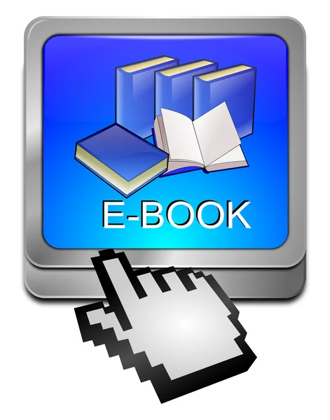 Botão E-Book com cursor — Fotografia de Stock