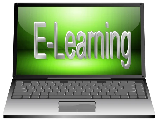 Laptop mit E-Learning — Stockfoto