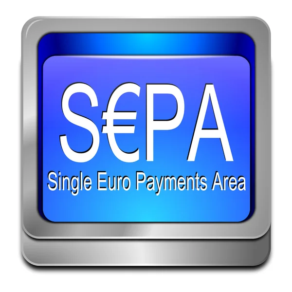 SEPA - Area unica dei pagamenti in euro - Pulsante — Foto Stock