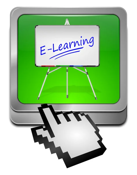 Botón E-learning con cursor —  Fotos de Stock