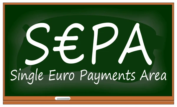 SEPA - Single Euro Payments Area on chalkboard — Stock Photo, Image