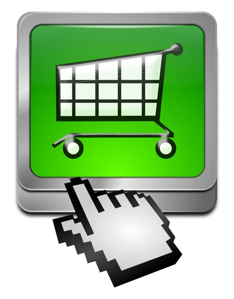 Shopping Button with cursor — Stock Photo, Image