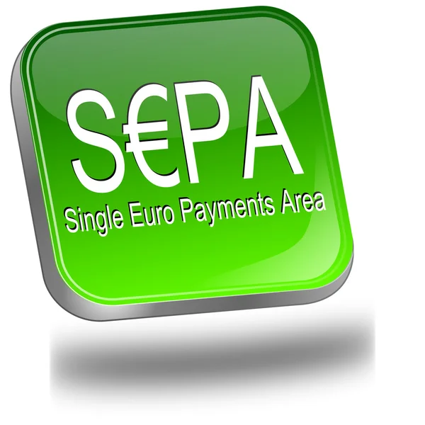 SEPA - jednotné platby eurozóna - tlačítko — Stock fotografie