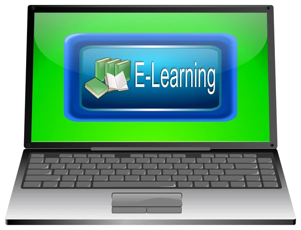 Portátil con e-learning — Foto de Stock