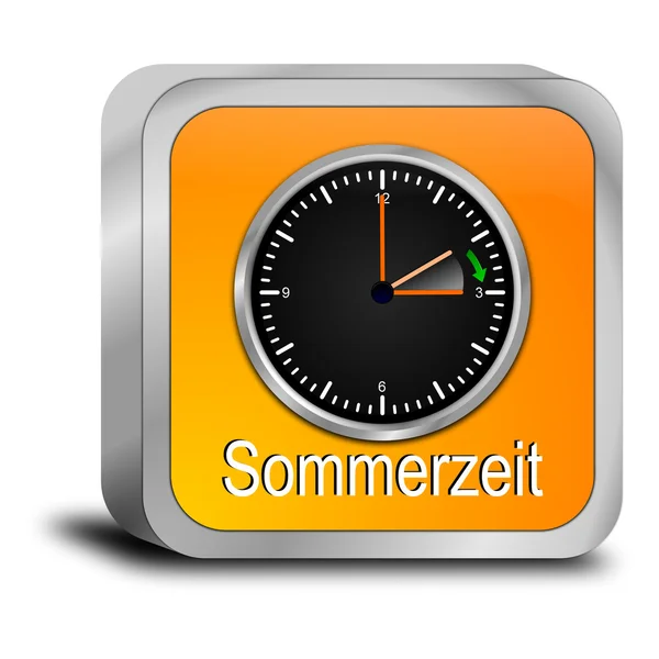 Daylight saving time button - in german — Stock Photo, Image
