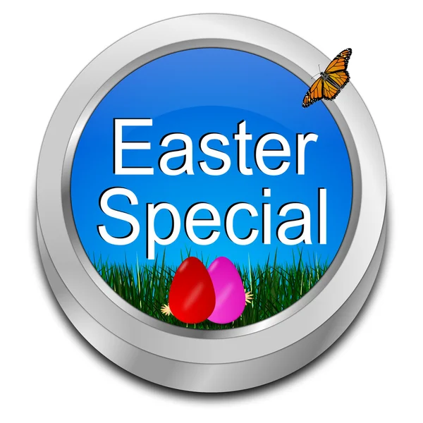 Botón especial de Pascua con huevos de Pascua —  Fotos de Stock