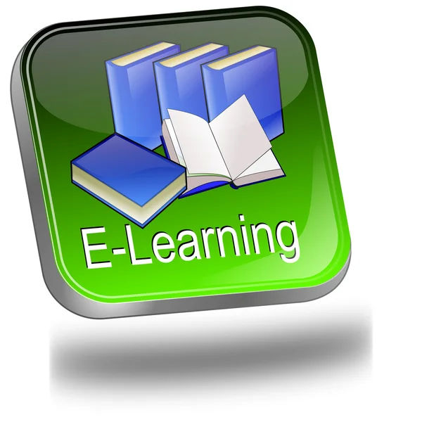 Кнопка E-learning — стоковое фото