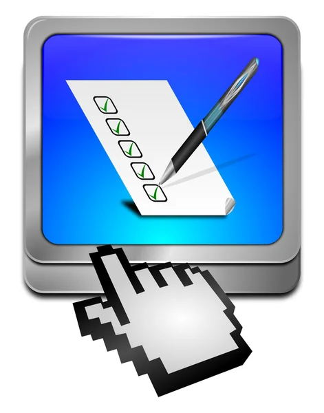 Bouton avec liste de vérification avec curseur — Photo