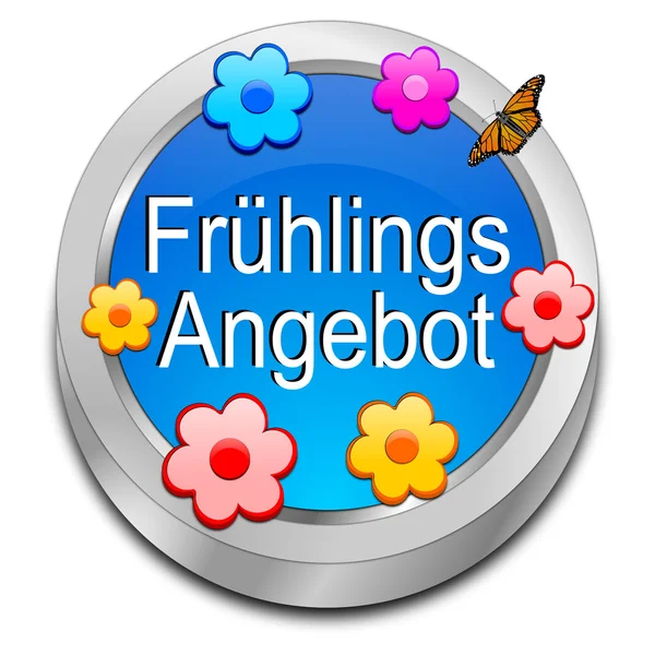 봄 판매 버튼-독일어 — 스톡 사진