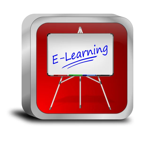 Pulsante E-learning — Foto Stock
