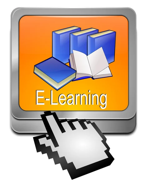 E-learning knop met cursor — Stockfoto