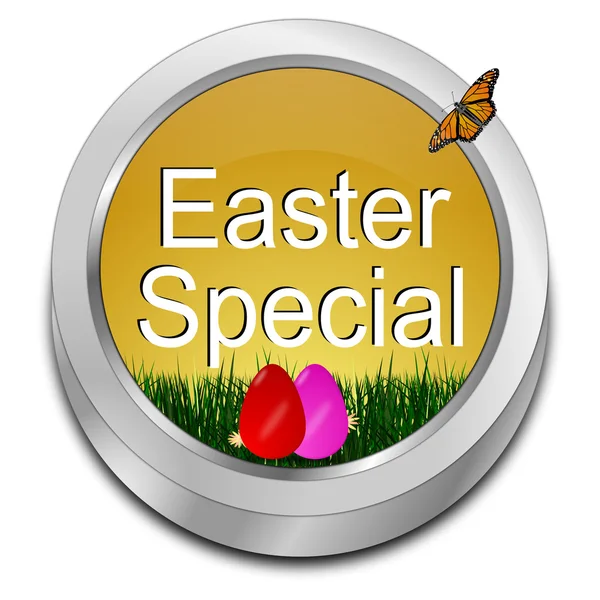 Botón especial de Pascua con huevos de Pascua —  Fotos de Stock