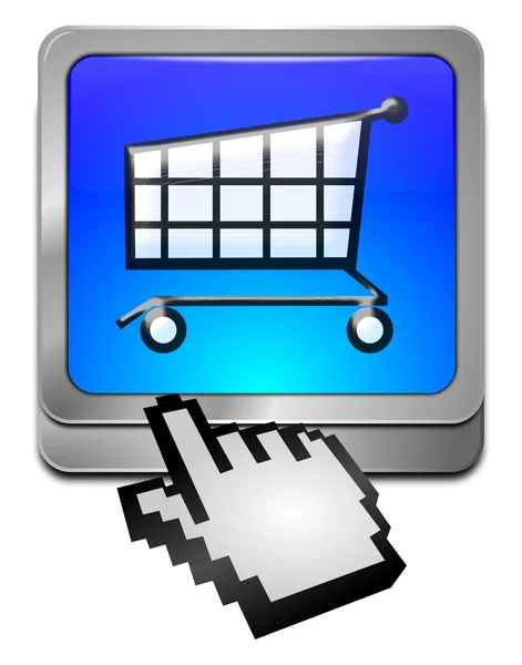 Botão de compras com cursor — Fotografia de Stock