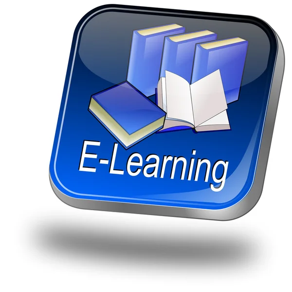 Pulsante E-learning — Foto Stock