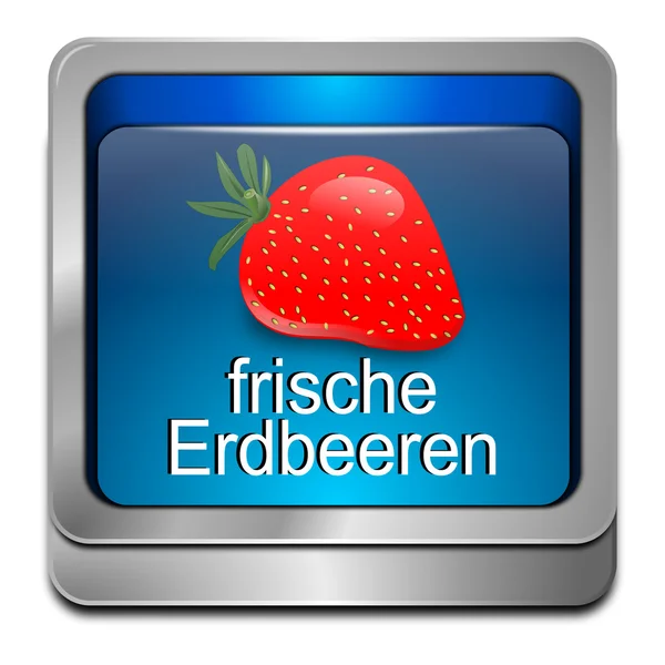 Bouton fraise fraîche - en allemand — Photo