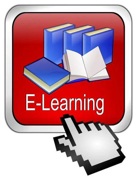 Botón E-learning con cursor — Foto de Stock
