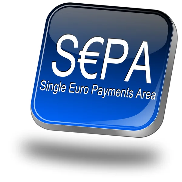 SEPA - single euro-betaalruimte - knop — Stockfoto