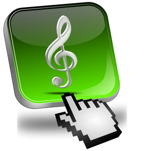 Music knop met cursor — Stockfoto