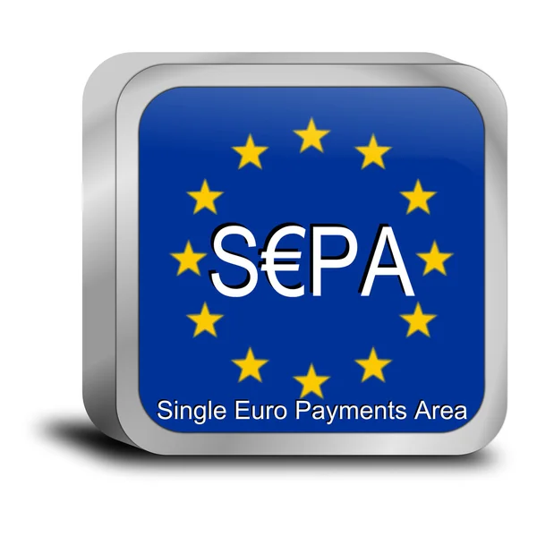 SEPA - Area unica dei pagamenti in euro - Pulsante — Foto Stock