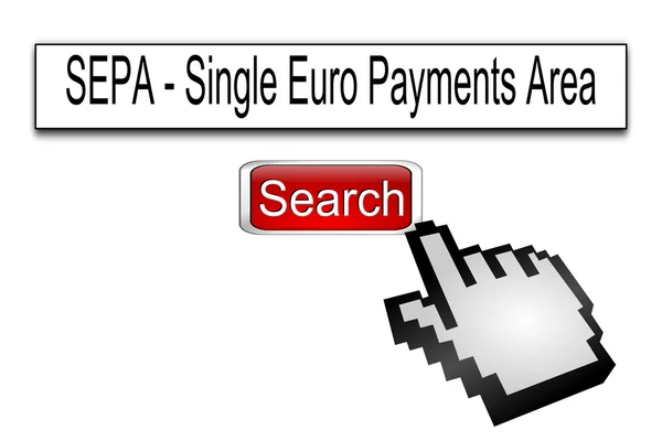 Internet-Suchmaschine Sepa - einheitlicher Euro-Zahlungsverkehrsraum — Stockfoto