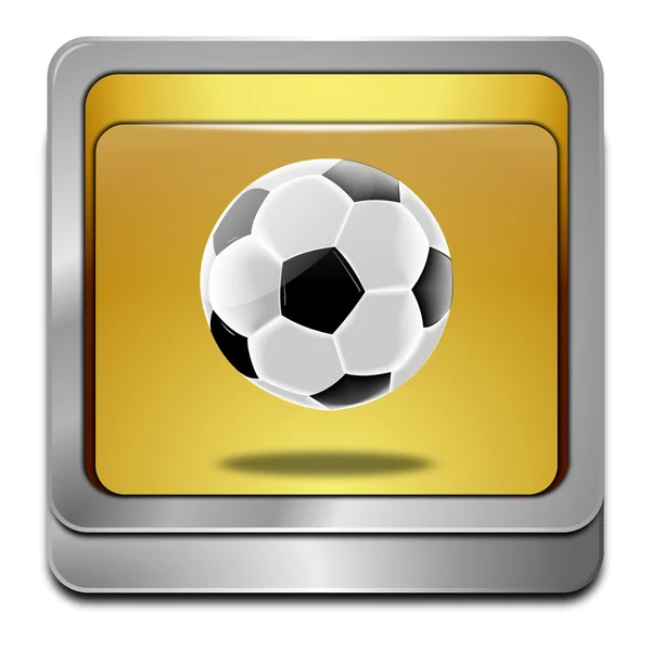 Кнопка с футбольным мячом — стоковое фото