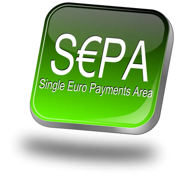 SEPA - single euro-betaalruimte - knop — Stockfoto