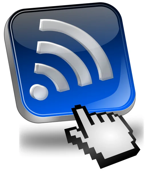 Drahtlose Wifi-WLAN-Taste mit Cursor — Stockfoto