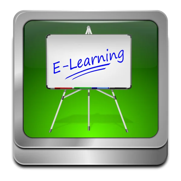 Przycisk e learningu — Zdjęcie stockowe