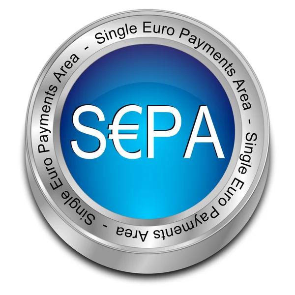 SEPA - single euro-betaalruimte - knop — Stockfoto