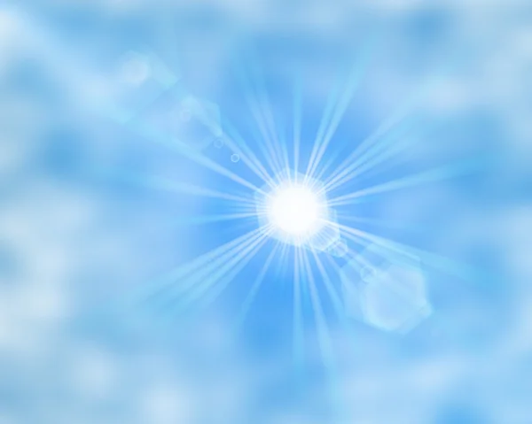 Summer sun rays with lens flare — Stock Photo, Image