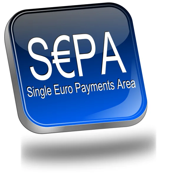 SEPA - single euro området-knappen — Stockfoto