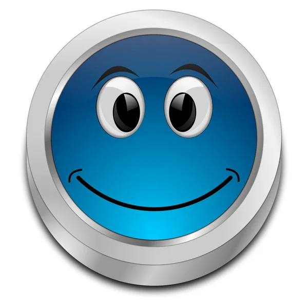 Button with smiling face — Stock Photo, Image