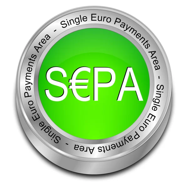 SEPA - Единая зона платежей евро - кнопка — стоковое фото
