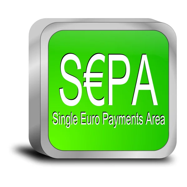 SEPA - Single Euro Payments Area - Button — Stock Photo, Image