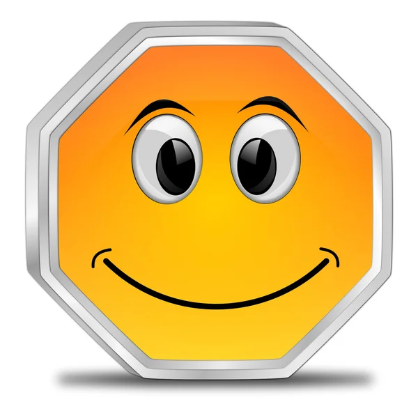 Button with smiling face — Stock Photo, Image