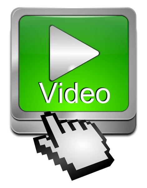 Reproduzir vídeo Botão com cursor — Fotografia de Stock