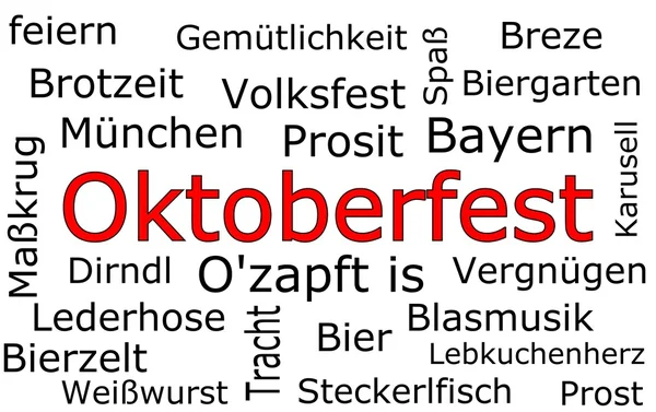 Oktoberfest-wordcloud - német nyelven — Stock Fotó