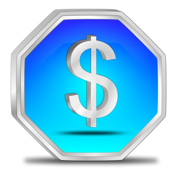 Button with Dollar sign — Stock Photo, Image