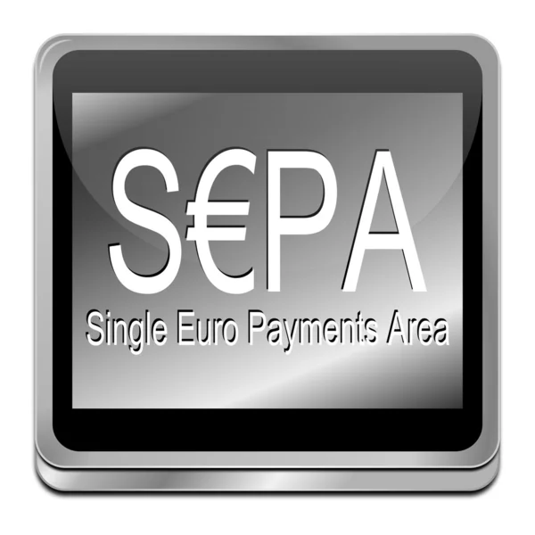 SEPA - single euro-betaalruimte - knop — Stockfoto