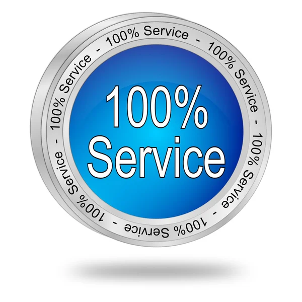Cem por cento botão de serviço — Fotografia de Stock