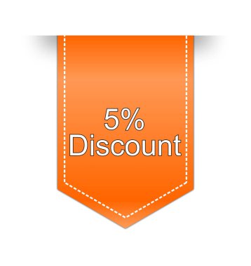 % 5 İndirim etiketi turuncu - illüstrasyon