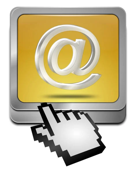 Mail Taste Golden Mit Cursor Illustration — Stockfoto