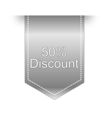 % 50 İndirim etiket gümüşü - illüstrasyon