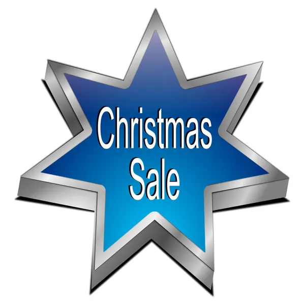 Star Knapp Med Christmas Sale Silver Blå Illustration — Stockfoto