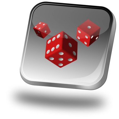 İndirim düğmesi gümüş kırmızısı - 3D illüstrasyon