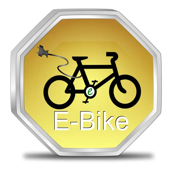 Bike Button Ouro Ilustração — Fotografia de Stock