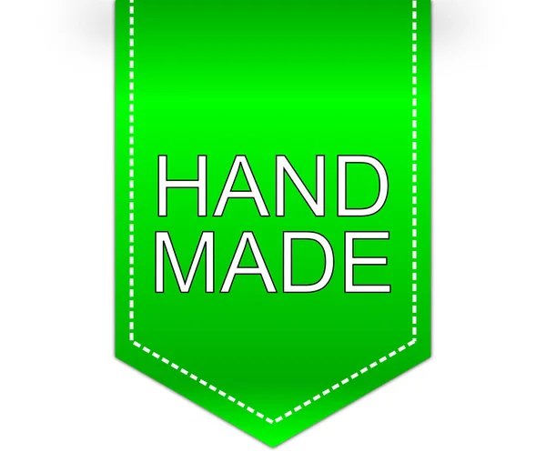 Hand Made Label Green Illustration — Stock Photo, Image