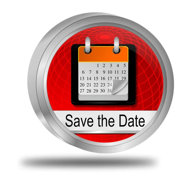 Date Button Red Illustration — Stock Photo, Image