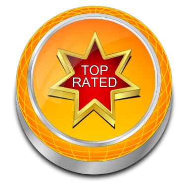 Üst Dereceli Düğme Turuncusu - 3D illüstrasyon